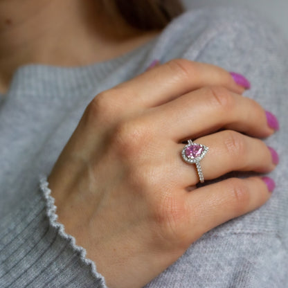Bella Pink Pear Engagement Ring