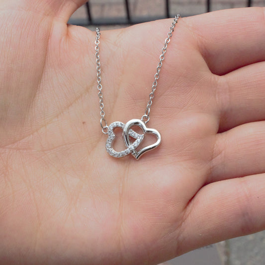 Stainless Steel Interlocking Heart Necklace