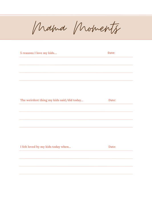 Mama Moments Journal Sample