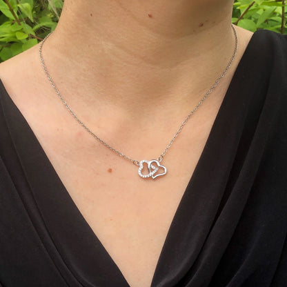 Stainless Steel Interlocking Heart Necklace